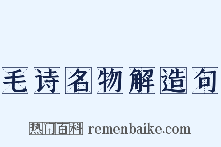 毛诗名物解造句是什么意思的图片